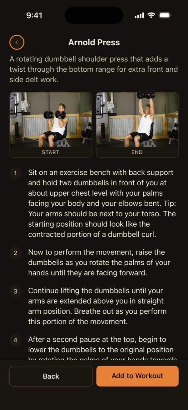 Arnold Press form guide with start and end photos and numbered instructions